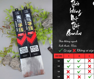 Thẻo sẵn không nút thắt 70cm 5 đôi (Lưỡi mỏng)