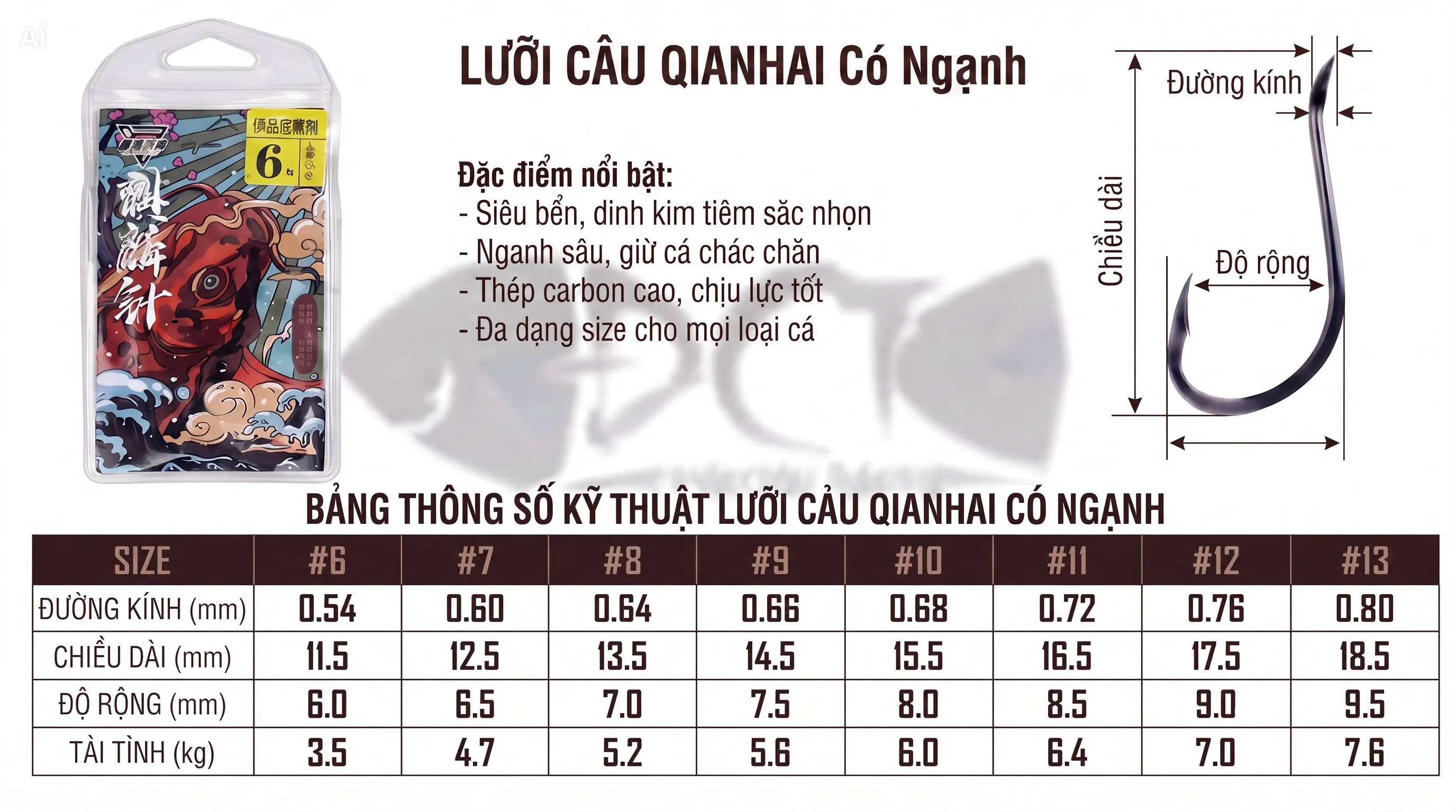 Lưỡi Câu QIANHAI Có Ngạnh